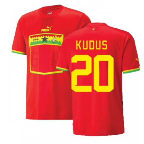 Echipament fotbal Ghana Mohammed Kudus #20 Tricou Deplasare Mondial 2022 maneca scurta